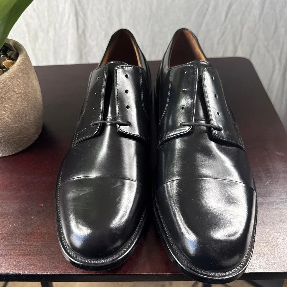 Bostonian Classics First Flex Mens Size 9.5 Cap Toe Oxford Shoes Black Leather